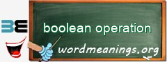 WordMeaning blackboard for boolean operation